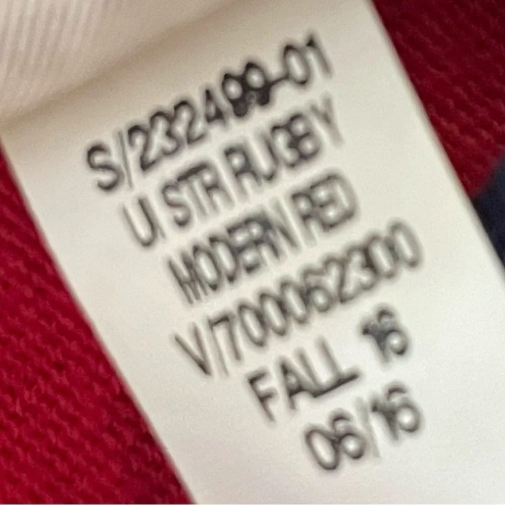 GAP Kids Rugby Boy's LARGE Navy Muted Red Stripe LS  Slub Polo #19 Preppy